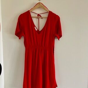 Gentle Fawn Scarlet V-Neck Dress with Tie Back